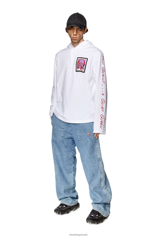 бг Diesel мъже pr-t-crane-ls-hood бяло N2F26271 облекло