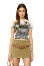 бг Diesel Жени t-skinzy-g1 сиво/бяло N2F26940 облекло - Image 3