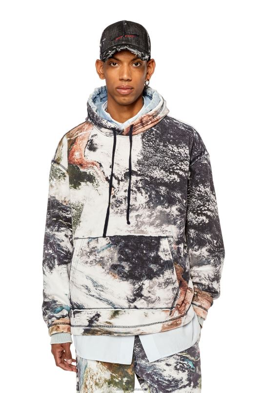 бг Diesel мъже s-pay-hood-l1 бял черен N2F26135 облекло - Image 3
