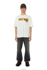 бг Diesel мъже t-wash-poff бяло N2F26223 облекло